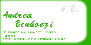 andrea benkoczi business card