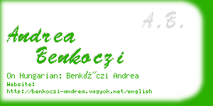 andrea benkoczi business card